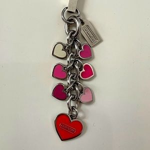 NWOT Coach Enamel Hearts Bag Charm 💕